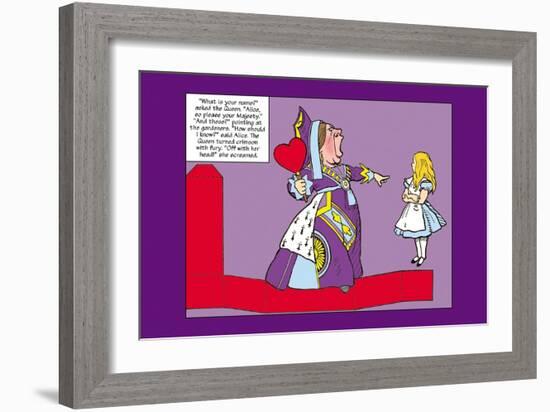 Alice in Wonderland: The Queen of Hearts-John Tenniel-Framed Art Print