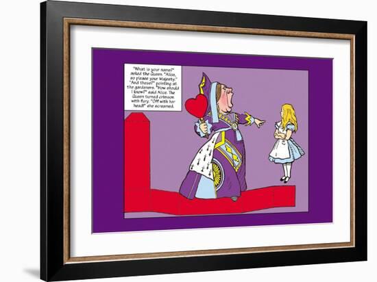 Alice in Wonderland: The Queen of Hearts-John Tenniel-Framed Art Print