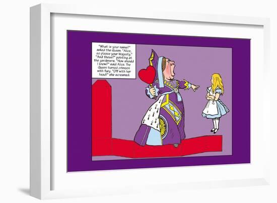 Alice in Wonderland: The Queen of Hearts-John Tenniel-Framed Art Print