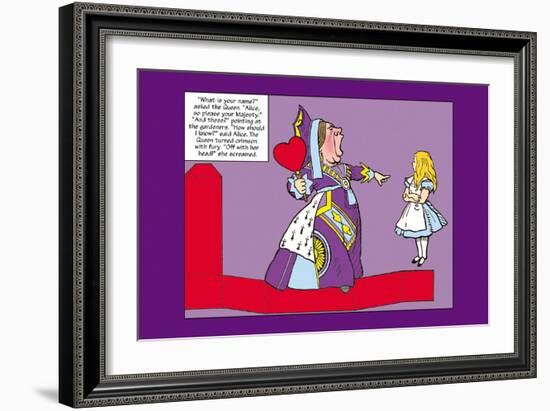 Alice in Wonderland: The Queen of Hearts-John Tenniel-Framed Art Print