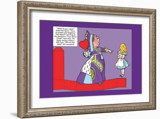 Alice in Wonderland: The Queen of Hearts-John Tenniel-Framed Art Print