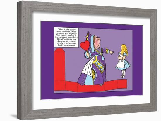 Alice in Wonderland: The Queen of Hearts-John Tenniel-Framed Art Print