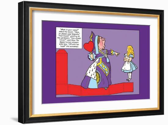 Alice in Wonderland: The Queen of Hearts-John Tenniel-Framed Art Print