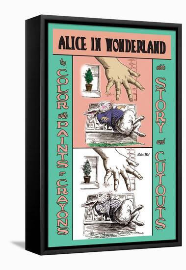 Alice in Wonderland: The White Rabbit and Alice's Big Hand-John Tenniel-Framed Stretched Canvas