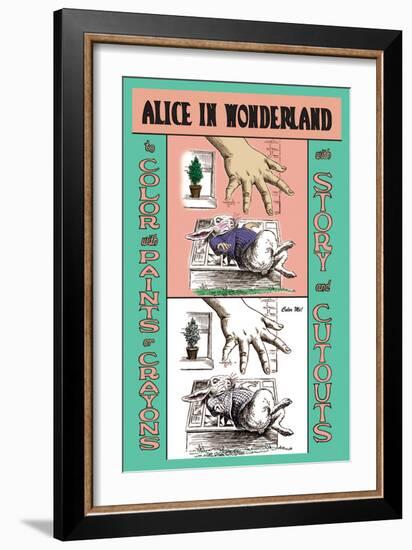 Alice in Wonderland: The White Rabbit and Alice's Big Hand-John Tenniel-Framed Art Print