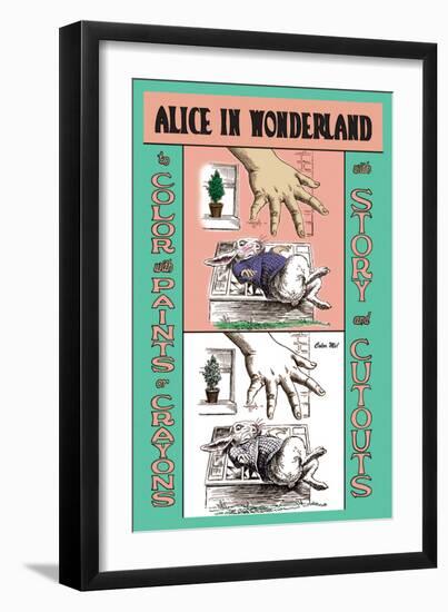 Alice in Wonderland: The White Rabbit and Alice's Big Hand-John Tenniel-Framed Art Print