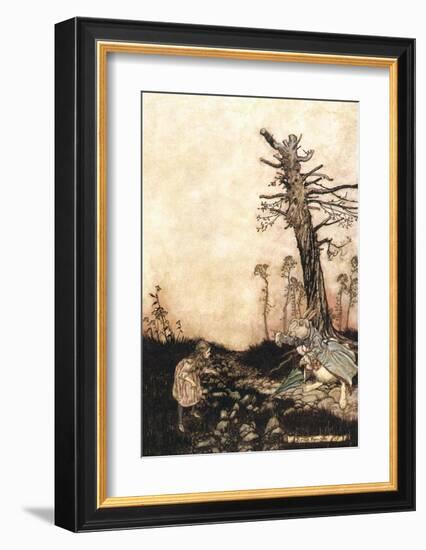 Alice in Wonderland - The White Rabbit-Arthur Rackham-Framed Art Print