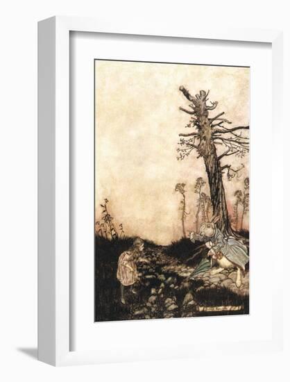 Alice in Wonderland - The White Rabbit-Arthur Rackham-Framed Art Print