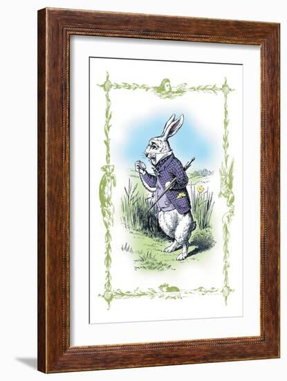 Alice in Wonderland: The White Rabbit-John Tenniel-Framed Art Print