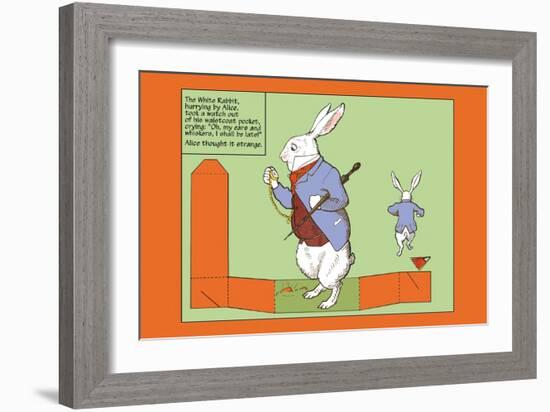 Alice in Wonderland: The White Rabbit-John Tenniel-Framed Art Print