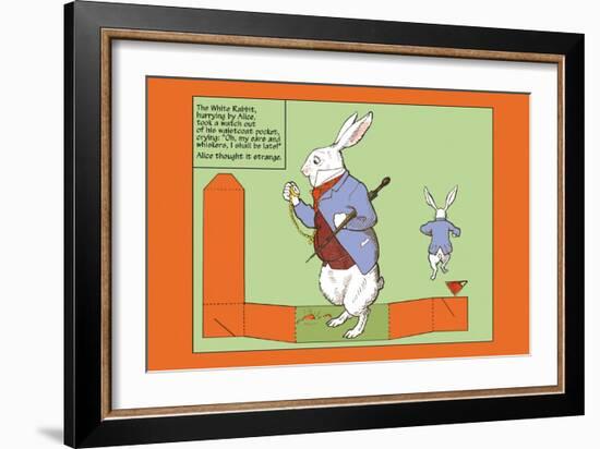 Alice in Wonderland: The White Rabbit-John Tenniel-Framed Art Print