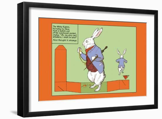 Alice in Wonderland: The White Rabbit-John Tenniel-Framed Art Print