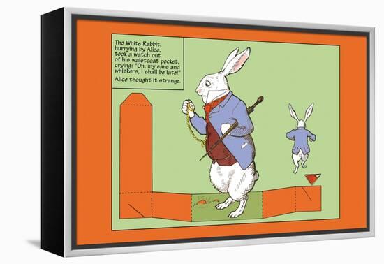 Alice in Wonderland: The White Rabbit-John Tenniel-Framed Stretched Canvas