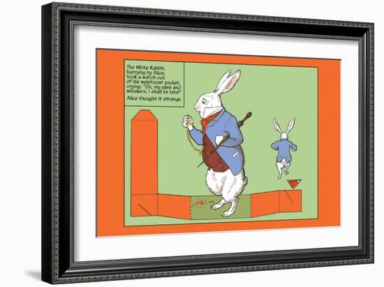 Alice in Wonderland: The White Rabbit-John Tenniel-Framed Art Print