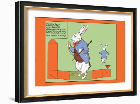 Alice in Wonderland: The White Rabbit-John Tenniel-Framed Art Print