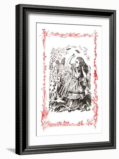 Alice in Wonderland: You're Nothing But a Pack of Cards!-John Tenniel-Framed Art Print