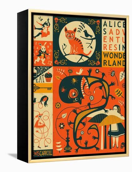 Alice in Wonderland-Jazzberry Blue-Framed Stretched Canvas