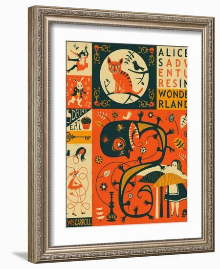 Alice in Wonderland-Jazzberry Blue-Framed Art Print