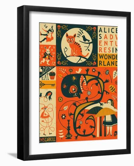 Alice in Wonderland-Jazzberry Blue-Framed Art Print