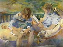 Two Little Sisters-Alice Kent Stoddard-Stretched Canvas