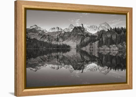 Alice Lake Sawtooth Mountains Idaho BW-Alan Majchrowicz-Framed Premier Image Canvas