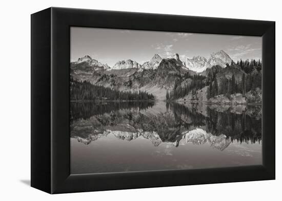 Alice Lake Sawtooth Mountains Idaho BW-Alan Majchrowicz-Framed Premier Image Canvas