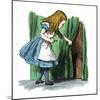 'Alice looking at a small door behind a curtain', 1889-John Tenniel-Mounted Giclee Print