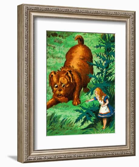 'Alice meets a very large puppy', c1900-Unknown-Framed Giclee Print