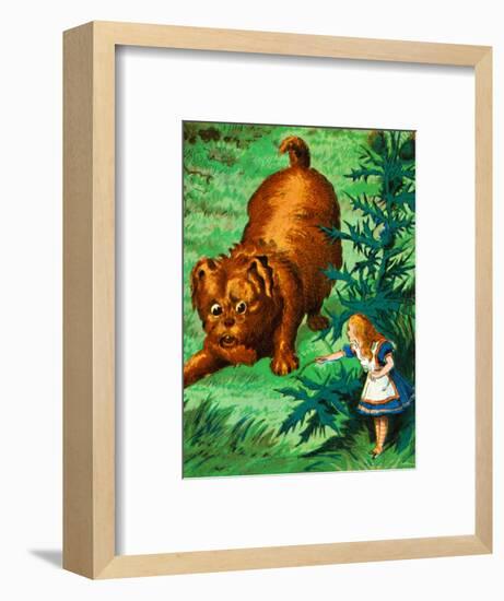 'Alice meets a very large puppy', c1900-Unknown-Framed Giclee Print