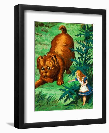 'Alice meets a very large puppy', c1900-Unknown-Framed Giclee Print