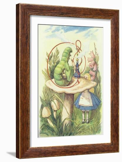 Alice Meets the Caterpillar, Illustration from Alice in Wonderland by Lewis Carroll-John Tenniel-Framed Giclee Print