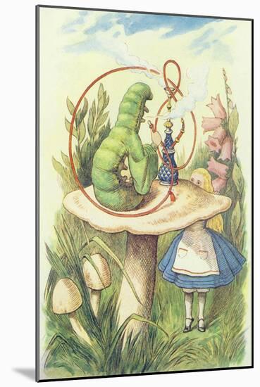 Alice Meets the Caterpillar, Illustration from Alice in Wonderland by Lewis Carroll-John Tenniel-Mounted Giclee Print