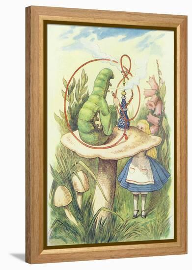 Alice Meets the Caterpillar, Illustration from Alice in Wonderland by Lewis Carroll-John Tenniel-Framed Premier Image Canvas