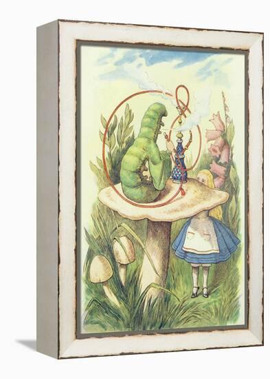 Alice Meets the Caterpillar, Illustration from Alice in Wonderland by Lewis Carroll-John Tenniel-Framed Premier Image Canvas