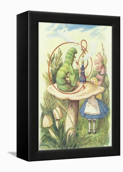 Alice Meets the Caterpillar, Illustration from Alice in Wonderland by Lewis Carroll-John Tenniel-Framed Premier Image Canvas