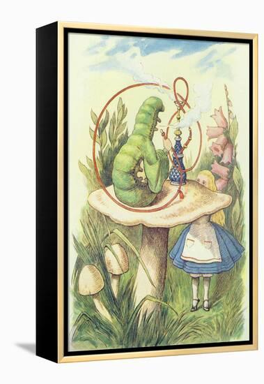 Alice Meets the Caterpillar, Illustration from Alice in Wonderland by Lewis Carroll-John Tenniel-Framed Premier Image Canvas