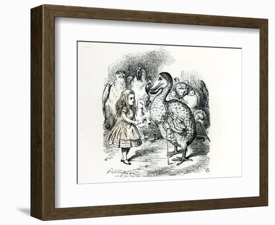 Alice Meets the Dodo, Illustration from Alice's Adventures in Wonderland, by Lewis Carroll, 1865-John Tenniel-Framed Giclee Print