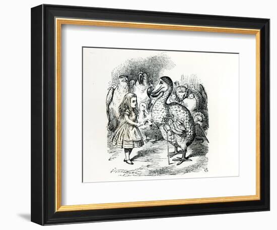 Alice Meets the Dodo, Illustration from Alice's Adventures in Wonderland, by Lewis Carroll, 1865-John Tenniel-Framed Giclee Print