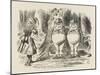 Alice Meets Tweedledum and Tweedledee-John Tenniel-Mounted Art Print