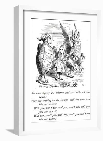 Alice, Mock Turtle and the Gryphon from Alice's Adventures in Wonderland-John Tenniel-Framed Giclee Print