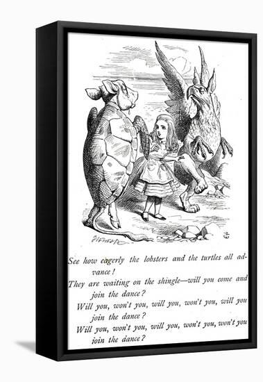 Alice, Mock Turtle and the Gryphon from Alice's Adventures in Wonderland-John Tenniel-Framed Premier Image Canvas