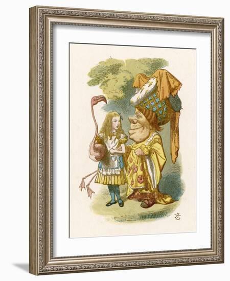 Alice Plays Croquet with the Duchess Using a Flamingo-John Tenniel-Framed Photographic Print