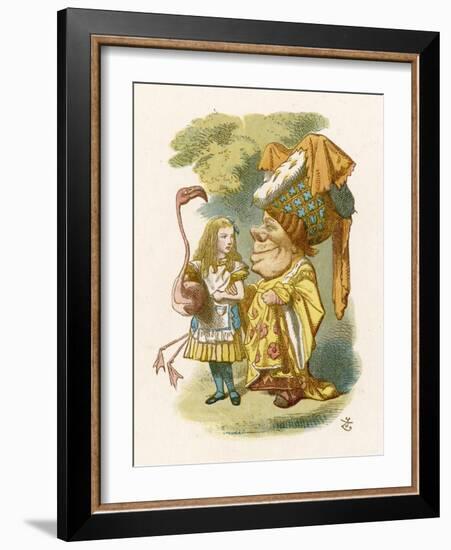 Alice Plays Croquet with the Duchess Using a Flamingo-John Tenniel-Framed Photographic Print