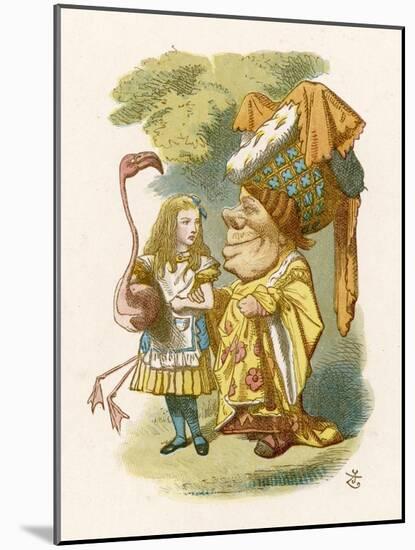 Alice Plays Croquet with the Duchess Using a Flamingo-John Tenniel-Mounted Photographic Print