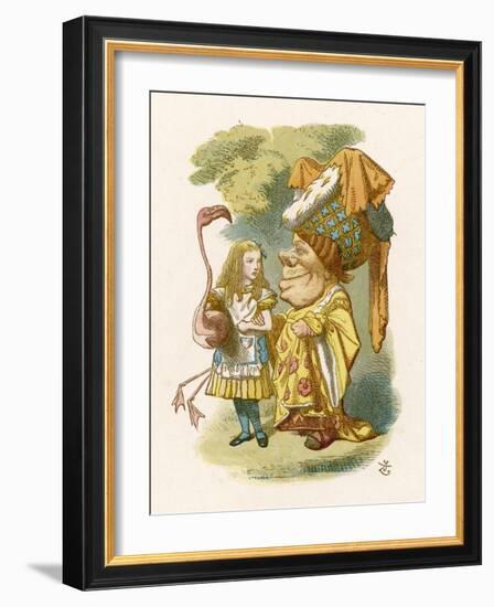 Alice Plays Croquet with the Duchess Using a Flamingo-John Tenniel-Framed Photographic Print