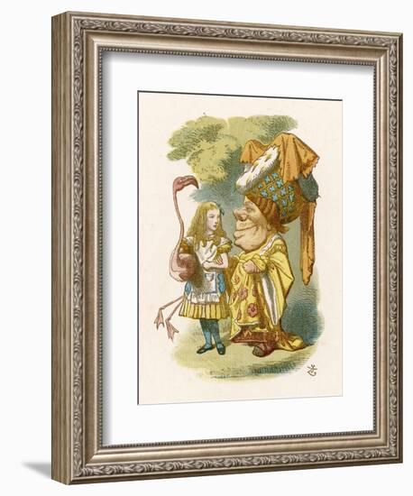 Alice Plays Croquet with the Duchess Using a Flamingo-John Tenniel-Framed Photographic Print