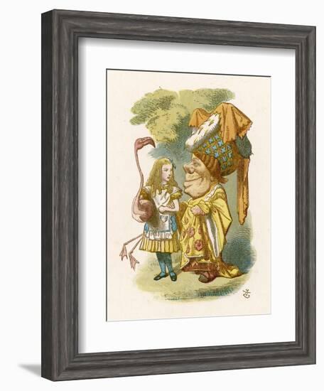 Alice Plays Croquet with the Duchess Using a Flamingo-John Tenniel-Framed Photographic Print