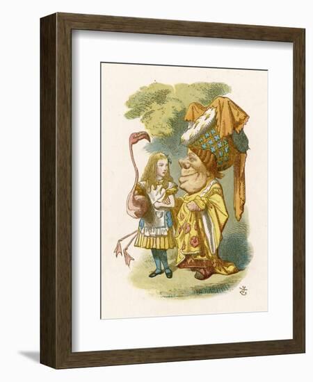 Alice Plays Croquet with the Duchess Using a Flamingo-John Tenniel-Framed Photographic Print