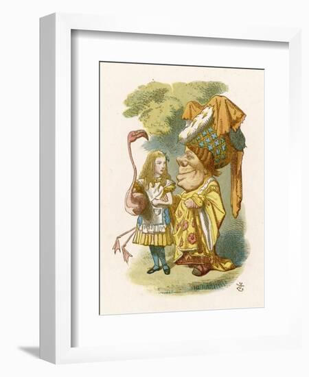 Alice Plays Croquet with the Duchess Using a Flamingo-John Tenniel-Framed Photographic Print