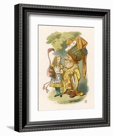 Alice Plays Croquet with the Duchess Using a Flamingo-John Tenniel-Framed Photographic Print